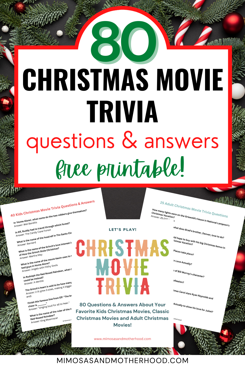 80 christmas movie trivia questions and answers {free printable
